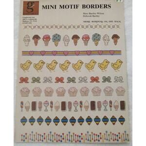 Mini Motif Borders 1983 Chicks, Ladybugs, Ducks, Bees, Cupcakes Hearts, Piano
